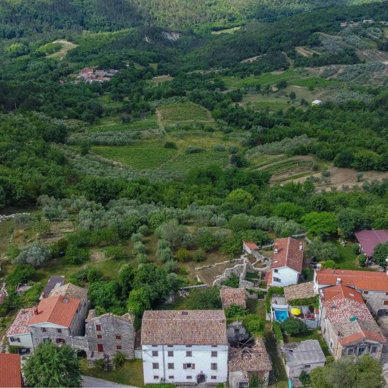 Buzet okolica | Istrska kamnita hiša s panoramskim razgledom
