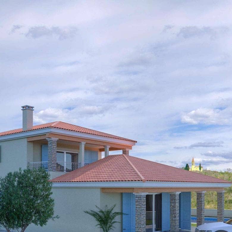 Momjan | Vila novogradnja z bazenom in čudovitim razgledom