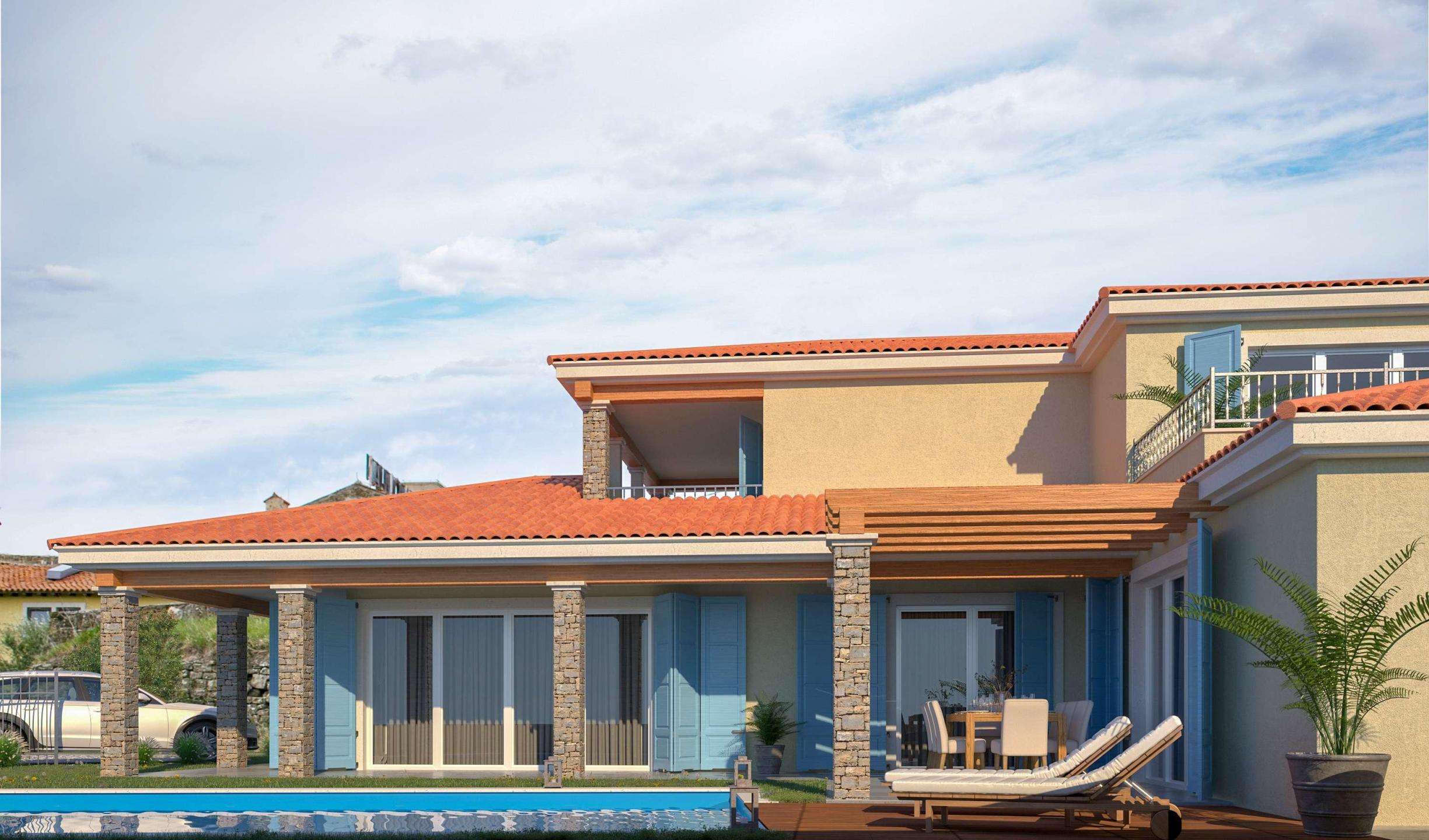 Momjan | Vila novogradnja z bazenom in čudovitim razgledom