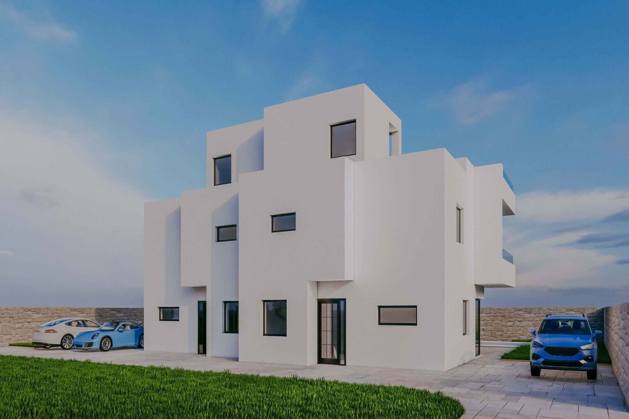 Umag, Finida | Hiša dvojček z bazenom in odprtim pogledom na morje