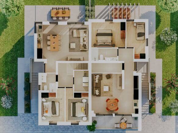Zambratija moderne Wohnung in einem neuen Gebäude