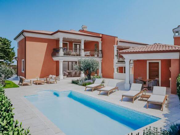 окрестности Кастеля двухквартирный дом с бассейном в новом здании