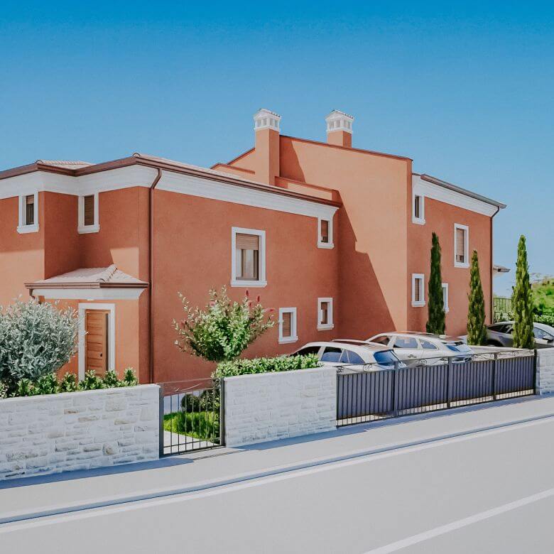 окрестности Кастеля двухквартирный дом с бассейном в новом здании