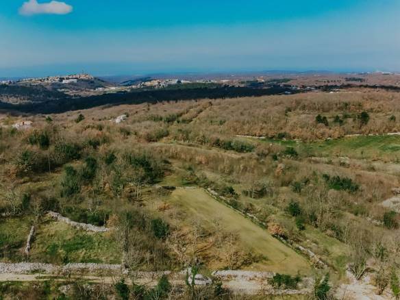 Buje dintorni terreno edificabile appartato con vista sul mare aperto