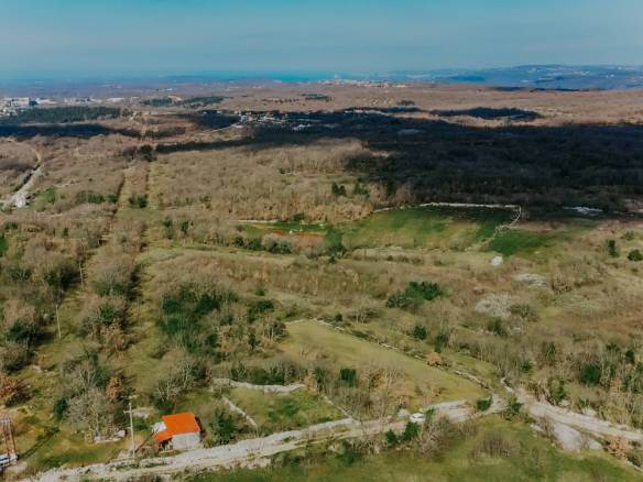 Buje dintorni terreno edificabile appartato con vista sul mare aperto