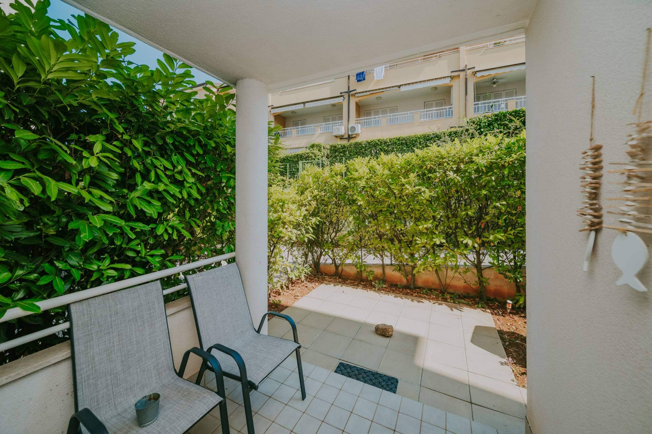 Zambratija Wohnung erste Reihe zum Meer im Erdgeschoss mit Garten